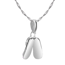 Load image into Gallery viewer, 925 Sterling Silver Ballerina Necklace Jewelry Cubic Zirconia Ballet Slippers Shoes Necklace for Women Girls Teen & Dancer 18" Pink