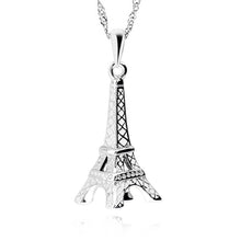 Load image into Gallery viewer, 925 Sterling Silver Eiffel Tower Pendant Necklace Paris Jewelry for Women with 18" Silver Chain
