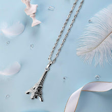 Load image into Gallery viewer, 925 Sterling Silver Eiffel Tower Pendant Necklace Paris Jewelry for Women with 18" Silver Chain