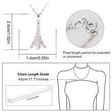 Load image into Gallery viewer, 925 Sterling Silver Eiffel Tower Pendant Necklace Paris Jewelry for Women with 18" Silver Chain