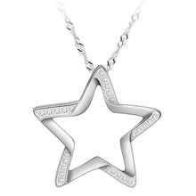 Load image into Gallery viewer, 925 Sterling Silver Moon Necklace Cubic Zirconia Crescent Moon Star Phase Pendant Necklace Dainty Chain 18&quot; Chain (Crescent Moon)