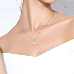 925 Sterling Silver Moon Necklace Cubic Zirconia Crescent Moon Star Phase Pendant Necklace Dainty Chain 18" Chain (Crescent Moon)