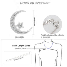 Load image into Gallery viewer, 925 Sterling Silver Moon Necklace Cubic Zirconia Crescent Moon Star Phase Pendant Necklace Dainty Chain 18&quot; Chain (Crescent Moon)