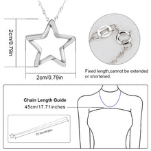 Load image into Gallery viewer, 925 Sterling Silver Moon Necklace Cubic Zirconia Crescent Moon Star Phase Pendant Necklace Dainty Chain 18&quot; Chain (Crescent Moon)