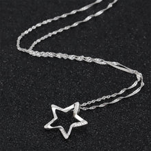 Load image into Gallery viewer, 925 Sterling Silver Moon Necklace Cubic Zirconia Crescent Moon Star Phase Pendant Necklace Dainty Chain 18&quot; Chain (Crescent Moon)