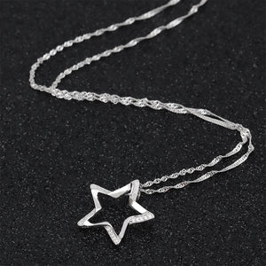 925 Sterling Silver Moon Necklace Cubic Zirconia Crescent Moon Star Phase Pendant Necklace Dainty Chain 18" Chain (Crescent Moon)