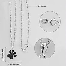 Load image into Gallery viewer, 925 Sterling Silver Diamond Accent Black Plated Paw Print Pendant Necklace