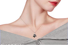 Load image into Gallery viewer, 925 Sterling Silver Diamond Accent Black Plated Paw Print Pendant Necklace