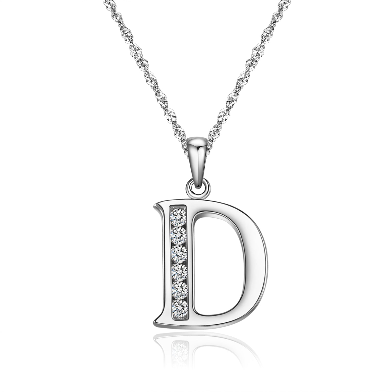 S925 Sterling Silver Simple Pavé Crystal Lock Pendant Necklace