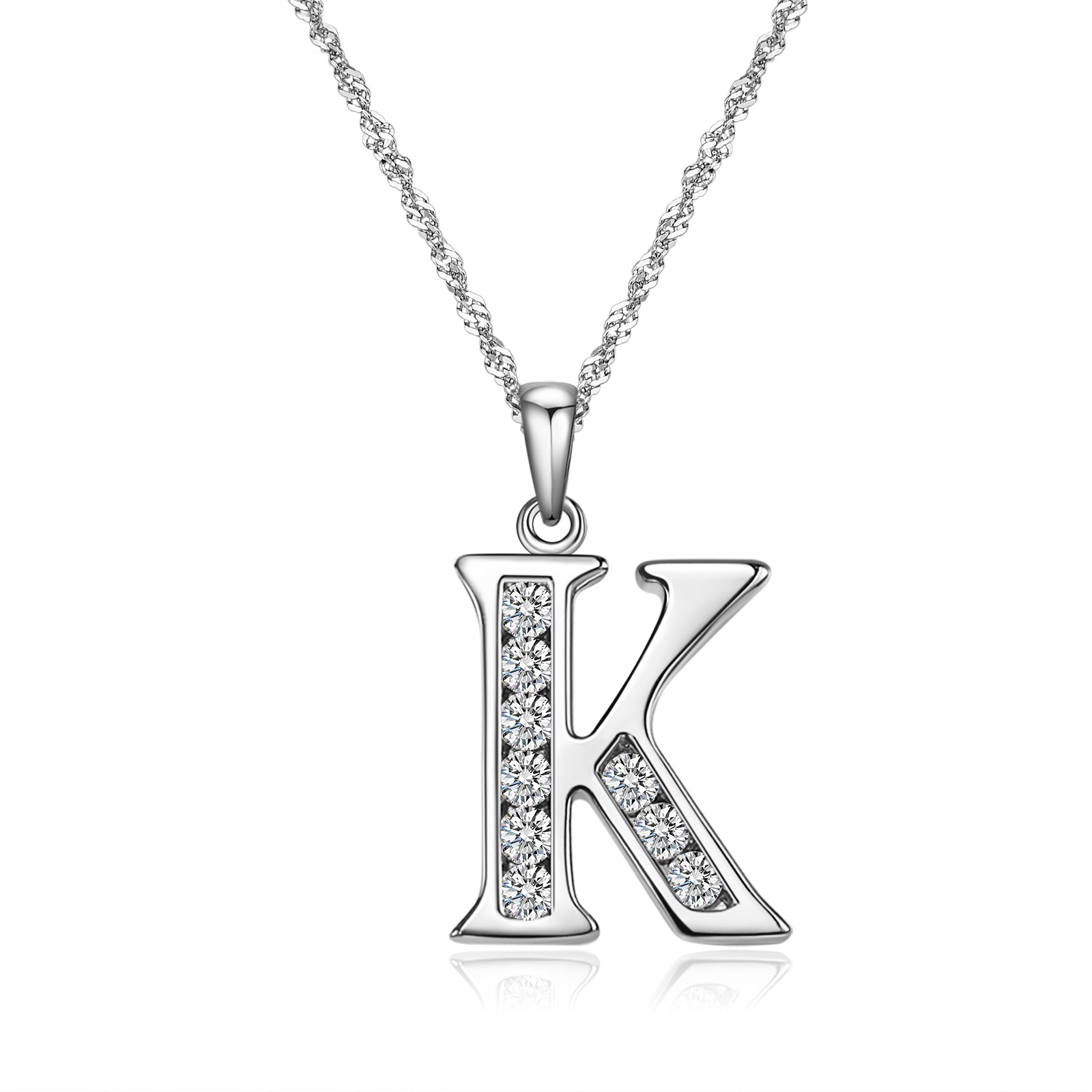 S925 Sterling Silver Simple Pavé Crystal Lock Pendant Necklace