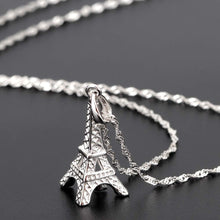 Load image into Gallery viewer, 925 Sterling Silver Eiffel Tower Pendant Necklace Paris Jewelry for Women with 18&quot; Silver Chain