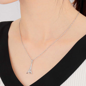 925 Sterling Silver Eiffel Tower Pendant Necklace Paris Jewelry for Women with 18" Silver Chain