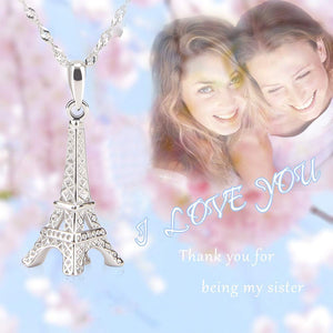 925 Sterling Silver Eiffel Tower Pendant Necklace Paris Jewelry for Women with 18" Silver Chain